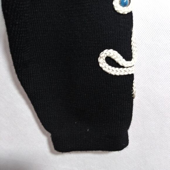 Vintage Joveil Black Embellished Jeweled Button Front Artsy Ornate Cardigan S - Picture 8 of 12